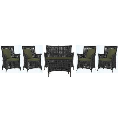 Jogo Sofá 4 Poltronas E Mesa Igapó Marrom E13 Trama Original Preto