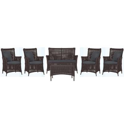 Jogo Sofá 4 Poltronas E Mesa Igapó Marrom E11 Trama Original Marrom