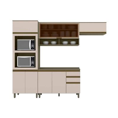 Cozinha Completa Connect 5 Peças (2 Armários + 1 Paneleiro + 1 Balcão + 1 Complemento) C6P25 Duna/Cristal - Henn