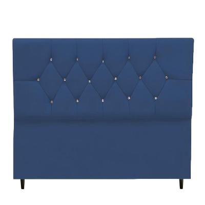 Cabeceira Para Cama Box Estofada King 195 Cm Suede Melissa Cor:azul Marinho