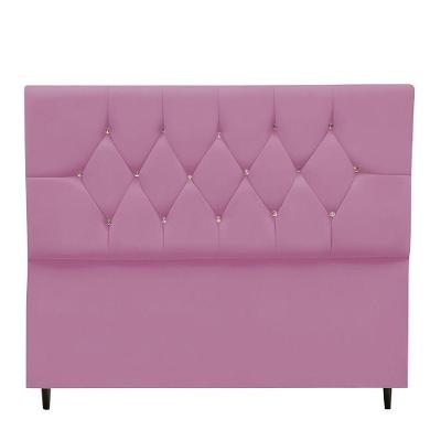 Cabeceira Para Cama Box Estofada King 195 Cm Suede Melissa Cor:rosa