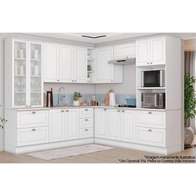 Cozinha Completa Americana 10 Peças (3 Armário + 2 Paneleiros + 3 Balcões + 2 Complementos) C5P57 Branco - Henn
