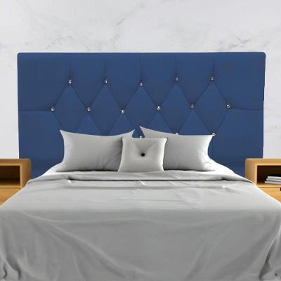 Cabeceira Para Cama Box Estofada Casal 140 Cm Suede Melissa Cor:azul Marinho