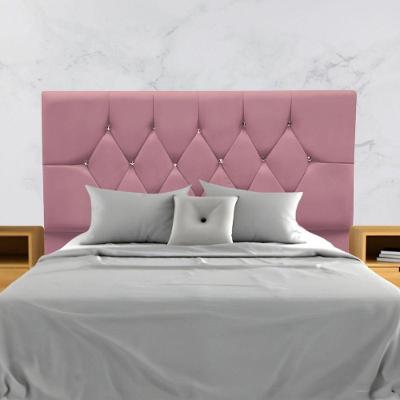 Cabeceira Para Cama Box Estofada Casal 140 Cm Suede Melissa Cor:rosê