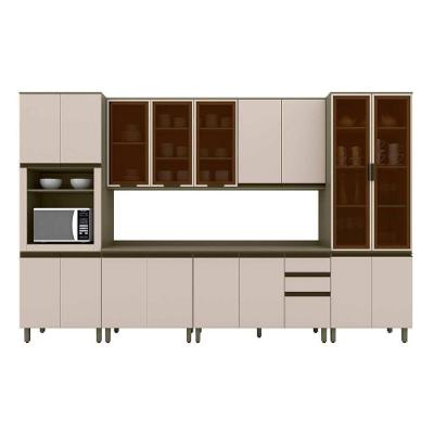 Cozinha 9 Peças (3 Armários + 2 Paneleiros + 2 Balcões + 2 Complementos) C6p09 Duna-cristal