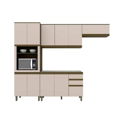Cozinha 4 Peças (2 Armários + 1 Paneleiro + 1 Balcão) C6p12 Duna-cristal