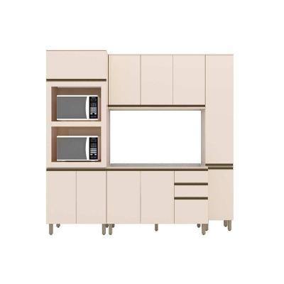 Cozinha Completa Connect 4 Peças (1 Armário + 2 Paneleiros + 1 Balcão) C6P19 Duna/Cristal - Henn