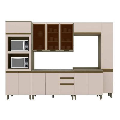 Cozinha Completa Connect 7 Peças (2 Armários + 2 Paneleiros + 2 Balcões + 1 Complemento) C6P21 Duna/Cristal - Henn