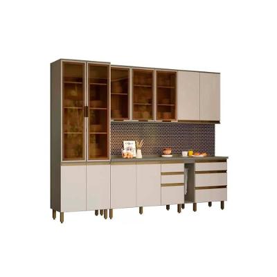 Cozinha Completa Connect 10 Peças (3 Armários + 1 Paneleiro + 3 Balcões + 3 Complementos) C5P67 Duna/Cristal - Henn