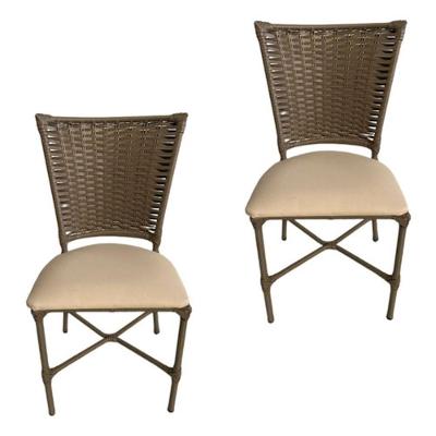 2 Cadeiras Vivara Mesa Jantar Estofada Cozinha Fibra Sintética Areia Assento off White