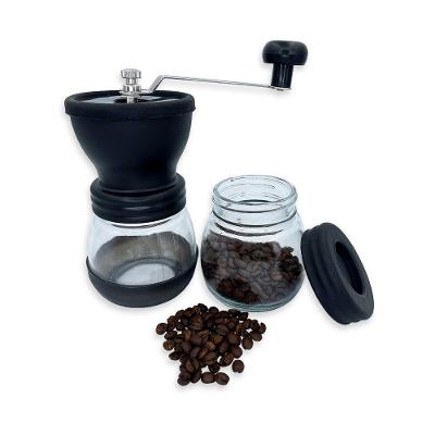Moedor De Café Manual Vidro Plastico Inox Ceramica - Preto