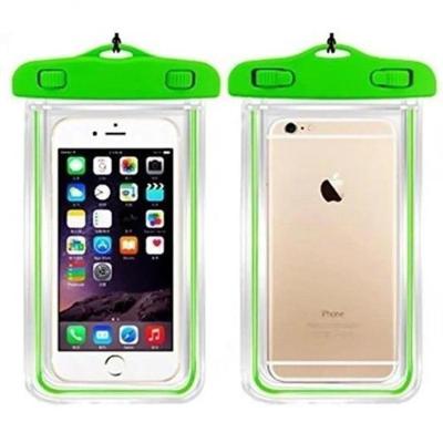 Capa Bolsa Celular A Prova Dágua Proteção Chuva Verde-claro