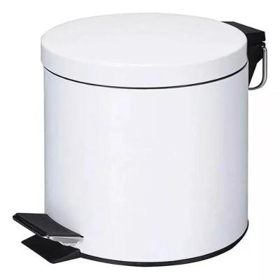 Lixeira Inox 3 Litros Com Pedal Cesto Removível Para Banheiro Ou Cozinha Branca