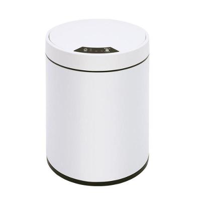 Lixeira Automática Branca 8 Litros Sensor Inteligente Cozinha Banheiro Inox