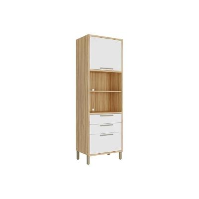 Paneleiro De Cozinha Modulado Syrah Torre Quente Com 2 Portas E 2 Gavetas 74x225m Amendoa-branco - Ronipa