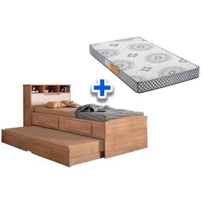 Colchão Solteiro Pérola Polar (2un) + Bicama Ravena Cinamomo/Off White