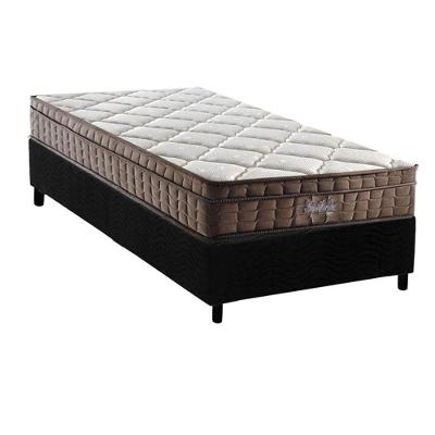 Conjunto Box Solteiro: Colchão Anatômico Anjos D28 / AG65 Anjos Star + Base CRC Suede Black(88x188)