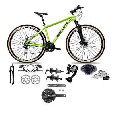 Bicicleta Aro 29 Absolute Nero 5 Câmbios 27v Shimano Altus Freios Hidráulicos Pneu Com Faixa - Verde Tam.15