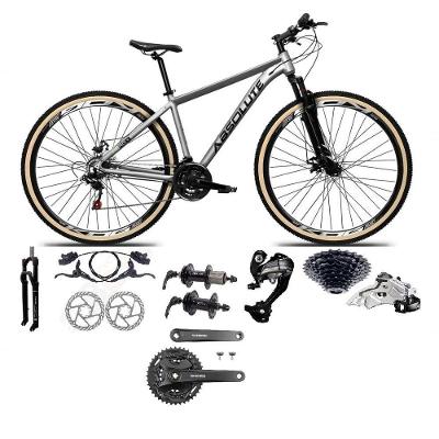 Bicicleta Aro 29 Absolute Nero 5 Câmbios 27v Shimano Altus Freios Hidráulicos Pneu Com Faixa - Cinza Tam.15