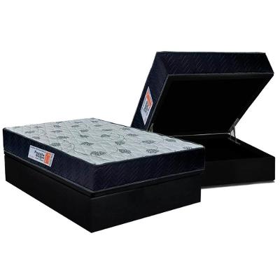Cama Box Baú Casal: Colchão Ortopédico Orthoflex Foggia Sogni Unic Face + Base CRC Suede Black(138x188)