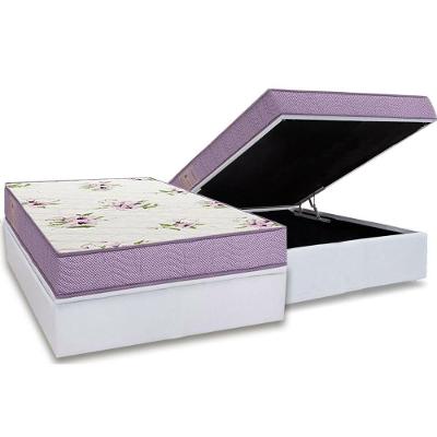 Conjunto Box Baú Casal: Colchão Espuma Ortobom D23 Physical Super Resistente Bordado + Base CRC Courano White(138x188)