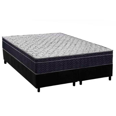Conjunto Box Queen: Colchão Anatômico Ortobom D45 / Airtech 150 + Base CRC Suede Black(158x198)