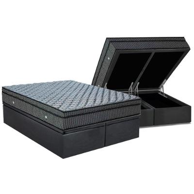 Conjunto Box Baú King: Colchão Espuma Ortobom SuperPocket Orthotel Luxo + Base CRC Suede Gray(193x203)