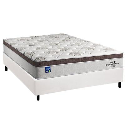 Conjunto Box Casal: Colchão Molas Plumatex Ensacadas / Personalle + Base CRC Courano White(138x188)