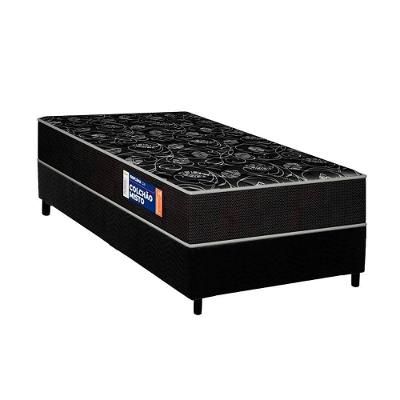 Conjunto Box Solteiro: Colchão Espuma Plumatex D28 IsoPluma + Base CRC Suede Black(88x188)