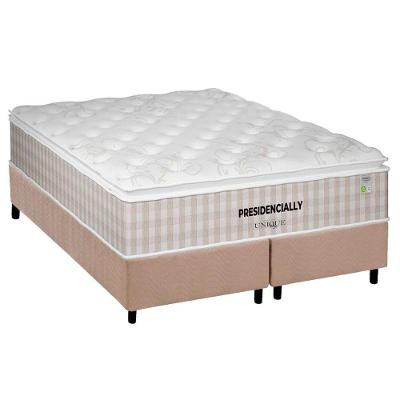 Conjunto Box King: Colchão Molas Plumatex Ensacadas Presidencially Selado + Base CRC Suede Clean(193x203)