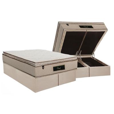 Conjunto Box Baú Queen: Colchão Espuma Luckspuma MasterPocket Cloud + Base CRC Suede Clean(158x198)
