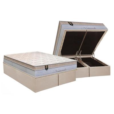 Conjunto Box Baú King: Colchão Espuma Orthoflex Molas Ensacadas MasterPocket Naturale + Base CRC Suede Clean(193x203)