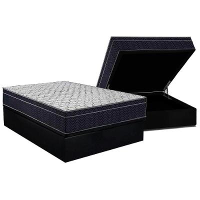 Conjunto Box Baú Casal: Colchão Espuma Ortobom D45 / Airtech 150 + Base CRC Suede Black(138x188)