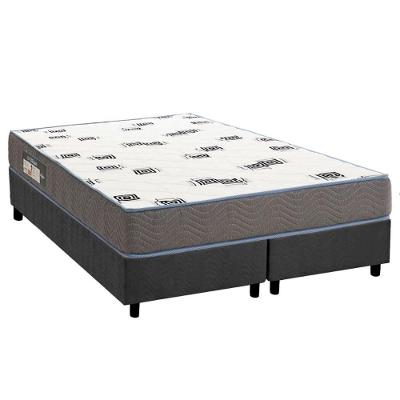 Conjunto Box Queen: Colchão Espuma Ortobom D33 Light Saúde + Base CRC Suede Gray(158x198)