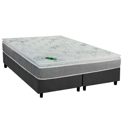 Conjunto Box Queen: Colchão Molas Luckspuma Masterpocket Maxi Life + Base CRC Suede Gray(158x198)