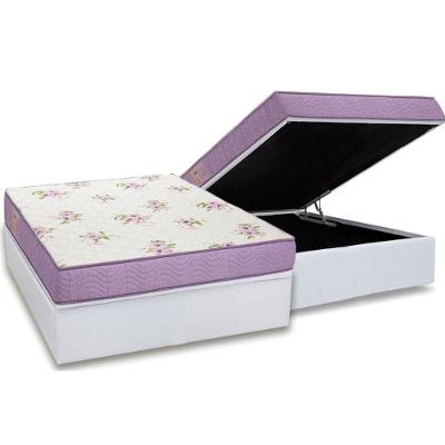 Conjunto Box Baú Casal: Colchão Espuma Ortobom D23 Physical Super Resistente Bordado + Base CRC Courano White(138x188)