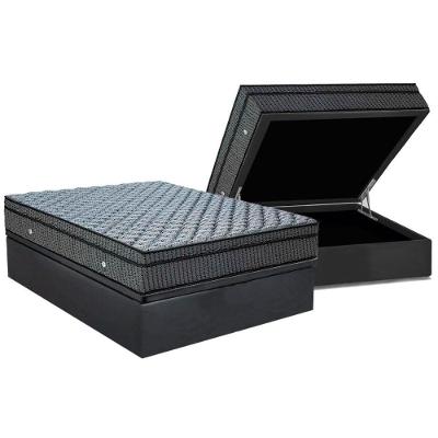 Conjunto Box Baú Casal: Colchão Espuma Ortobom SuperPocket Orthotel Luxo + Base CRC Suede Gray(138x188)