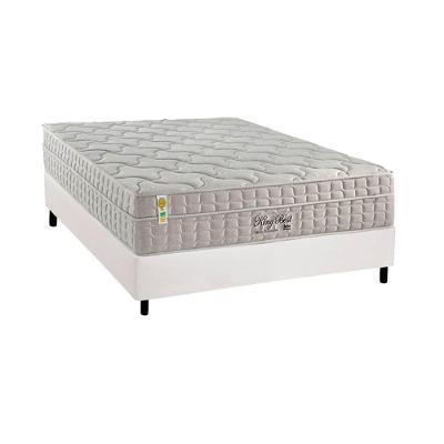 Conjunto Box Casal: Colchão Molas Anjos Ensacadas MasterPocket King Best New Clean + Base CRC Courano White(138x188)