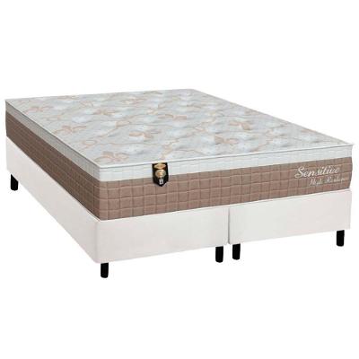 Conjunto Box Queen: Colchão Molas Orthoflex Ensacadas MasterPocket Sensitive + Base CRC Courano White(158x198)