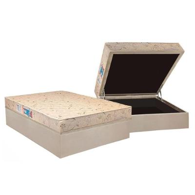 Conjunto Box Baú Casal: Colchão Espuma Luckspuma D26 Serene + Base CRC Suede Clean(138x188)