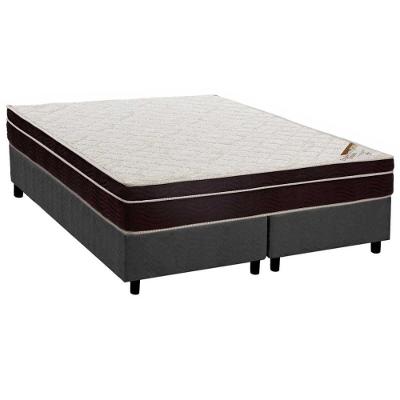 Cama Box Queen: Colchão Ortopédico Ortobom Exclusive + Base CRC Suede Gray (158x198)