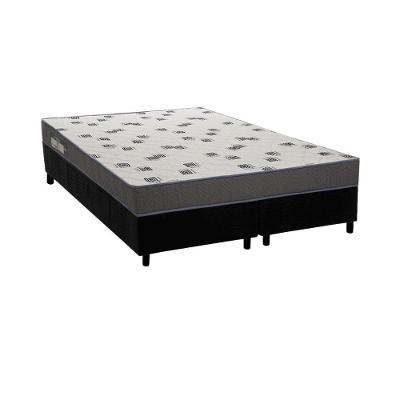 Conjunto Box Queen: Colchão Espuma Ortobom D33 Light Saúde + Base CRC Suede Black (158x198)