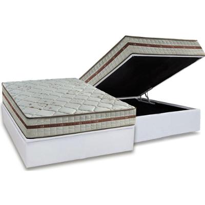 Conjunto Box Baú Casal: Colchão Molas D Angelis Anjos Ensacadas Classis + Base CRC Suede White (138x188)