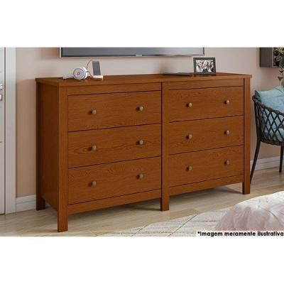 Cômoda Casal Horizontal Maggiore c/ 6 Gavetas Frassino - Lopas