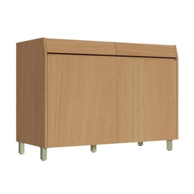 Balcão de Cozinha Simone Mendes p/ Pia s/ Tampo c/ 2 Portas 120cm Carvalho/Cinza - Nesher
