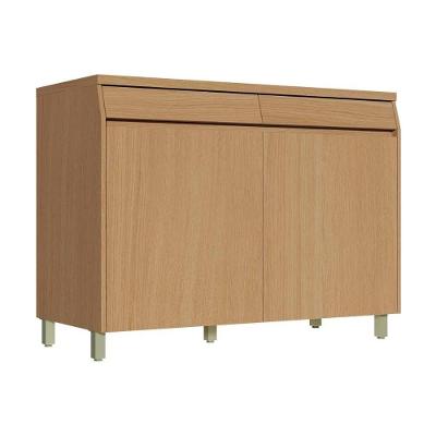 Balcão de Cozinha c/ Tampo Simone Mendes c/ 2 Portas e 2 Gavetas 120cm Carvalho/Cinza - Nesher