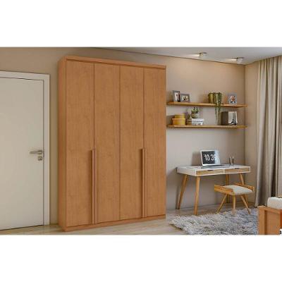 Guarda Roupa Solteiro 4 Portas e 2 Gavetas Alonzo Plus Amendoa Clean - Lopas