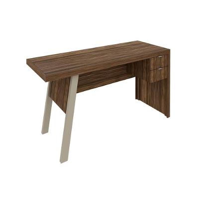 Mesa Computador ME4122 c/ 2 Gavetas Nogal - Tecno Mobili