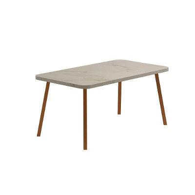 Mesa para Cozinha Stellar 1597 Aço c/Tampo Madeirado 160x90cm Petra/Rose - Carraro
