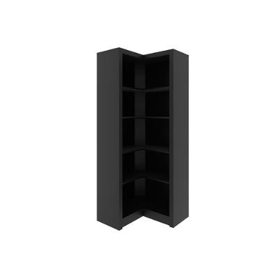 Estante Livreiro de Escritório ME4132 de Canto c/ 4 Prateleiras Preto - Tecno Mobili